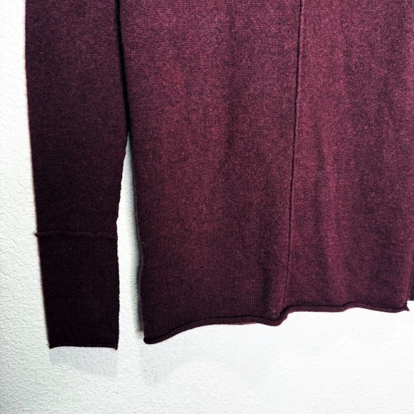 Free People 100% Cashmere Burgundy Wine Button Front Cardi Sweater Cardigan - Picture 10 of 12